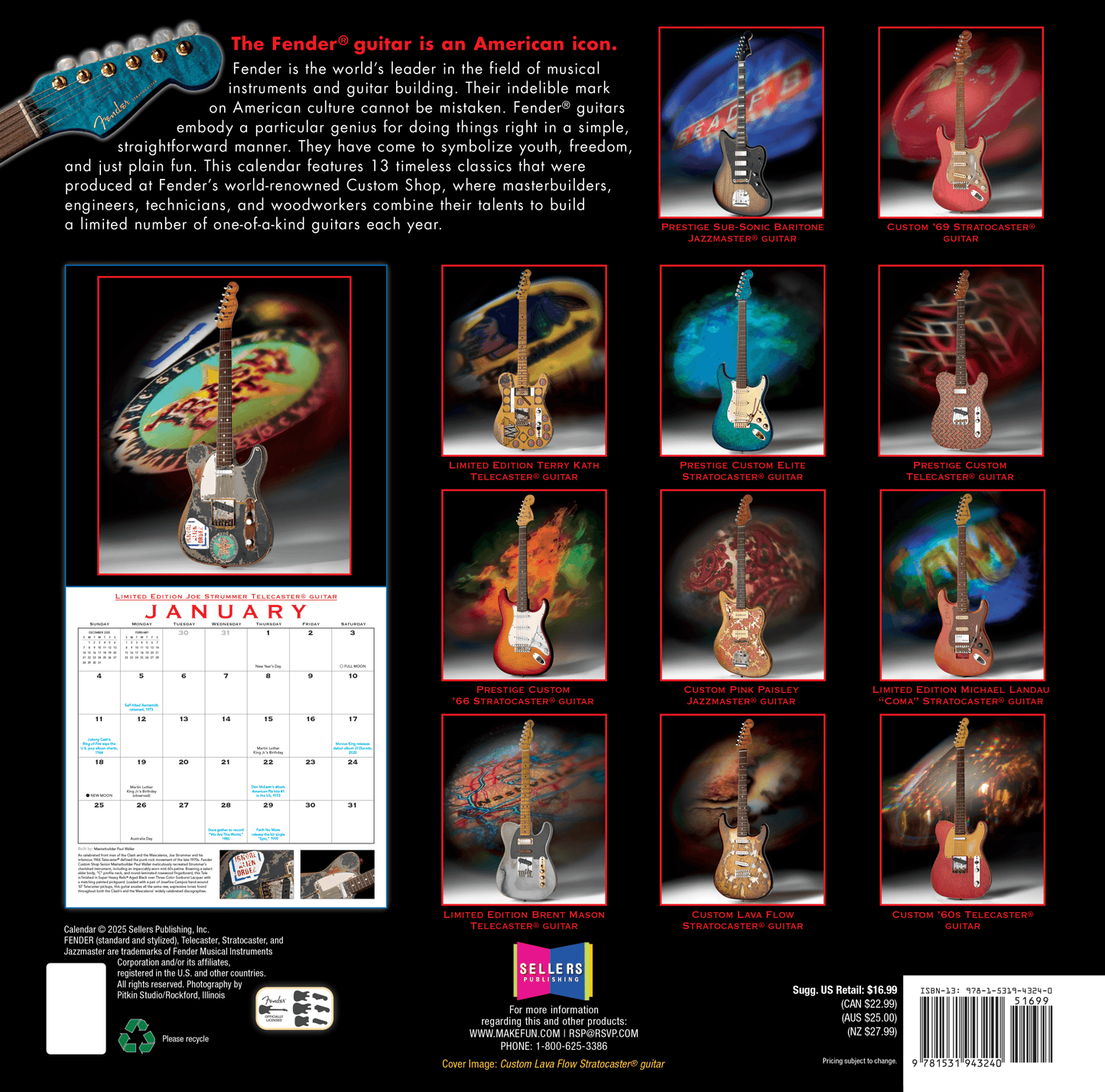 2026 Fender® Custom Shop Calendar