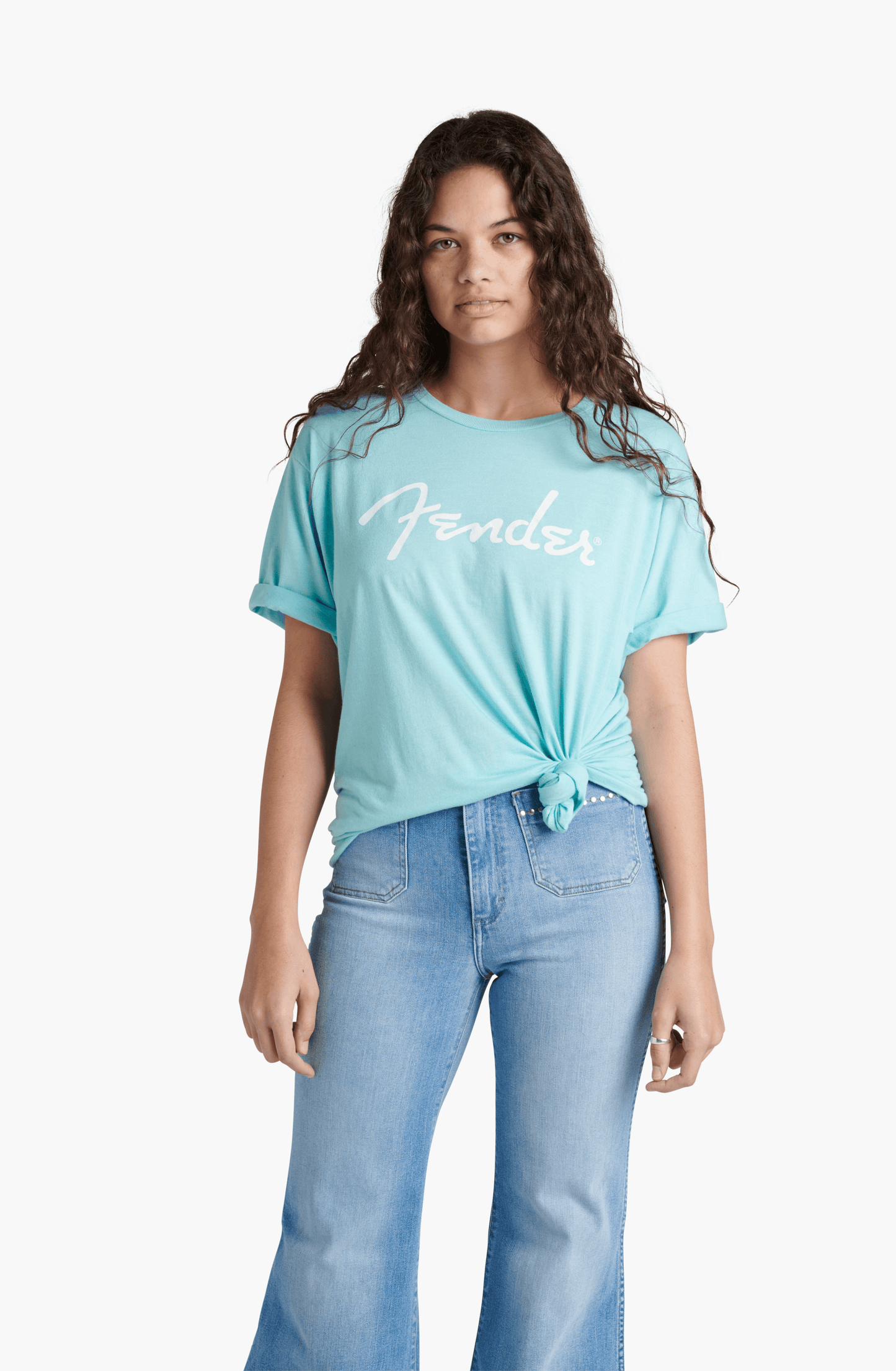 Fender® Spaghetti Logo T-Shirt, Daphne Blue